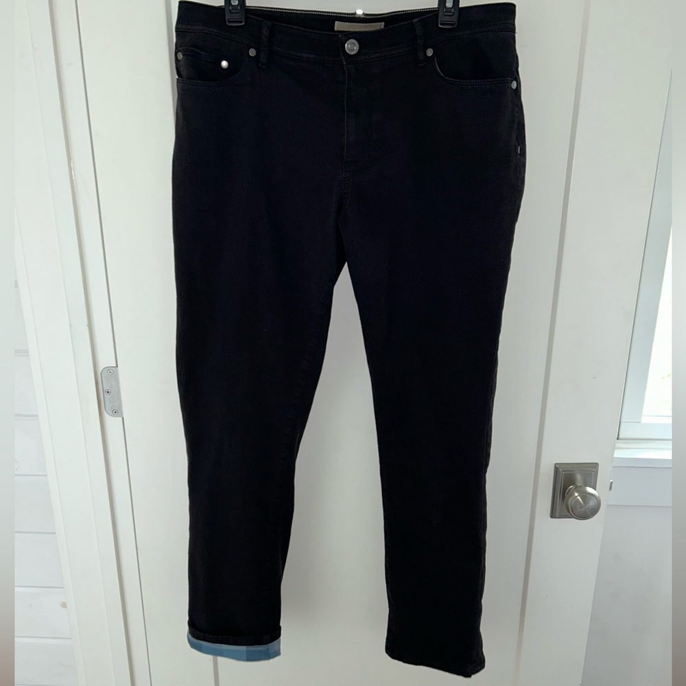 L.L.Bean Performance flannel lined slim leg jeans women's sz 14 EUC